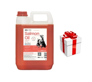 LAB V Lososový olej pro psy a kočky 5000ml + Překvapení pro kočku
