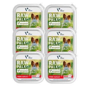 Vetexpert RAW PALEO PATE MINI adult beef 6x150g - tác s hovězím masem
