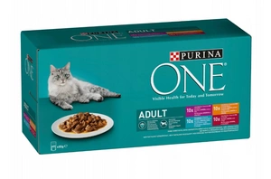 Purina One Adult cat sáčky MIX příchutě v omáčce 40x85g