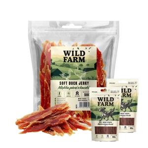 WILD FARM měkká kachní prsa 500g pamlsky pro psy + WILD FARM Měkké kachní proužky 2x80g