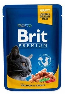 BRIT Cat Premium s lososem & pstruhem v omáčce 100 g