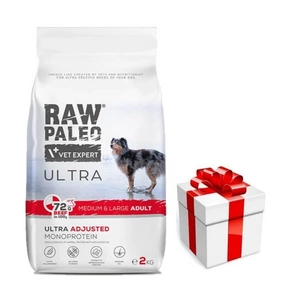 Vetexpert Raw Paleo Ultra Beef Adult Medium/Large 2kg + překvapení pro vašeho psa ZDARMA