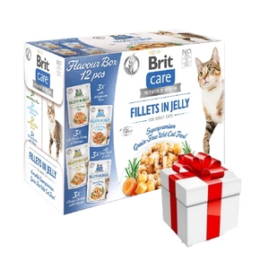 BRIT CARE Cat Fillets in Jelly mix 12x85g + překvapení pro kočku ZDARMA