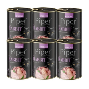DOLINA NOTECI Piper pro sterilizované kočky s králíkem 6x400g