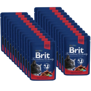Brit premium cat beef stew peas v omáčce 24x100 g