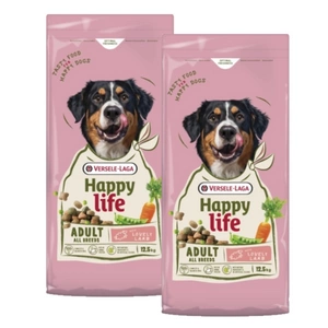 VERSELE-LAGA Happy Life Adult s jehněčím 2x12,5 kg - krmivo pro dospělé psy velkých plemen s jehněčím masem