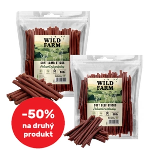 WILD FARM hovězí tyčinky 500g + WILD FARM jehněčí tyčinky 500g