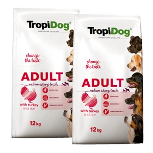 TROPIDOG Premium adult medium & large breed krůtí s rýží 2x12kg