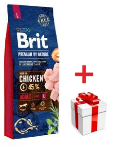 BRIT Premium By Nature Adult L 15kg + Překvapení pro psa