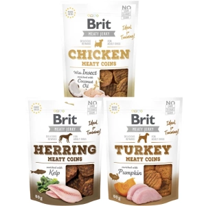 BRIT Jerky Snack Masové mince Mix chutí 3x80g
