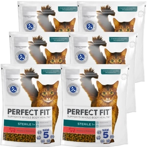 PERFECT FIT (Sterilní 1+) 6x750g Suché krmivo bohaté na hovězí maso pro kočky po sterilizaci