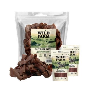 WILD FARM Duck Knots 500g pamlsky pro psy + WILD FARM Měkké kachní proužky 2x80g