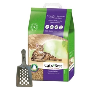 JRS Cats Best Nature Gold - stelivo pro dlouhosrsté kočky 20l / 10kg + Clear Cat Lopatka na stelivo