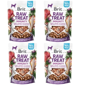 BRIT CARE Dog Raw Treat Immunity Lamb & Chicken s probiotiky, semínky ostropestřce mariánského a rozmarýnem 4x40g