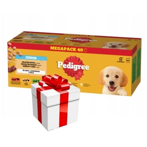 PEDIGREE Junior vlhké krmivo pro štěňata v želé 40x100g + Překvapení pro psa