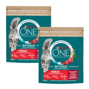 Purina One Cat Sterilcat krmivo s hovězím masem 2x800g