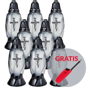 LUKS náhrobní svítilna 576MKS 30cm 8ks + plynový zapalovač ZDARMA !!!