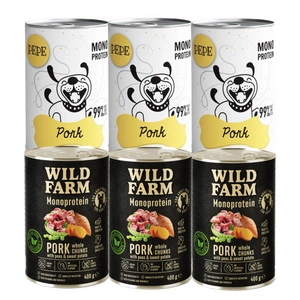 PEPE MONO PROTEIN + WILD FARM Monoprotein Pork (vepřové maso) 6x400g