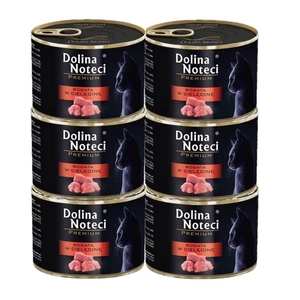 Dolina noteci Premium pro kočky s vysokým obsahem telecího masa 6x185g