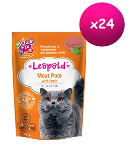 Leopold masová paštika s jehněčím masem pro kočky 24x100g  5% SLEVA