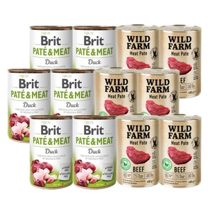 BRIT PATE &amp; MEAT DUCK 6x400g + Wild Farm Pate Beef 6x400g