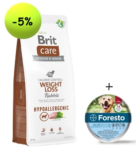 BRIT CARE  Weight Loss Rabbit 12kg + Foresto obojek pro psy nad 8 kg 70 cm