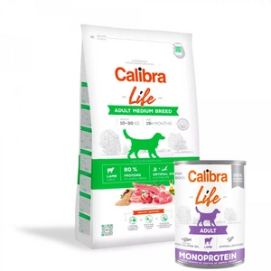 Calibra Dog Life Adult Medium Lamb 12 kg + CALIBRA Dog Life Adult Lamb 400g