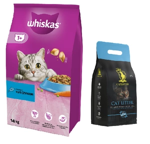 Whiskas Adult tuňák 14 kg + Cat Royale Naturalny bentonitová drť 10l