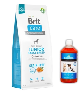 Brit Care Grain-free Junior Large Breed Salmon & Potato 12 kg + LAB V Lososový olej pro psy a kočky 500ml