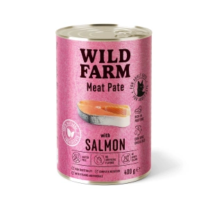 WILD FARM Pate Salmon 400g - bezlepkové krmivo pro kočky