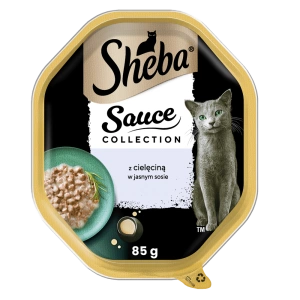 Výchozí nazSHEBA Sauce Collection zásobník 85g - vlhké kompletní krmivo pro dospělé kočky, řezy s telecím masem, v omáčce