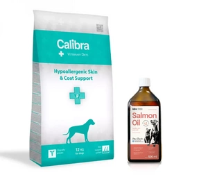 Calibra Veterinary Diets Dog Hypoallergenic 12kg + LAB V Lososový olej 500ml