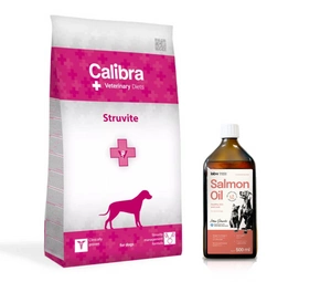 Calibra Veterinary Diets Dog Struvite 12kg + LAB V Lososový olej 500ml