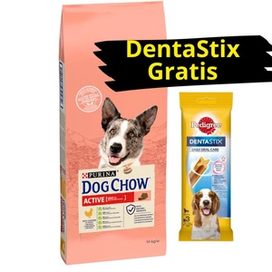 PURINA Dog Chow Adult Active Chicken 14kg + DentaStix GRATIS