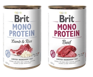 BRIT MONO PROTEIN LAMB &amp; BROWN RICE 6x400g + BRIT MONO PROTEIN BEEF 6x400g
