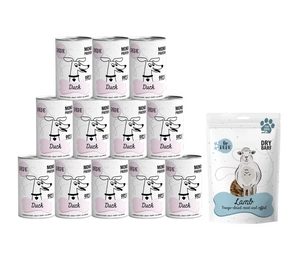 PEPE MONO PROTEIN kachna 12x400g + Lio PEPE Jehněčí (jehněčí plíce) lyofilizovaná pochoutka 50g ZDARMA