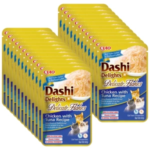INABA Dashi Delights Delicate Flakes Kuře s tuňákem 24x40g