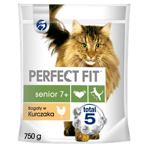 PERFECT FIT (Senior 7+) 750 g Bohaté na kuře – suché krmivo pro starší kočky