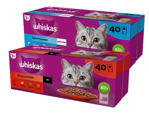 WHISKAS Adult sáčky 40 x 85 g Classic Meals + WHISKAS Adult sáčky 40 x 85 g