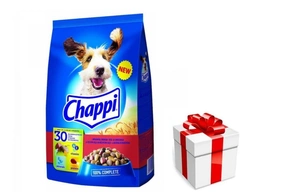 CHAPPI 9kg - suché krmivo pro psy s hovězím masem, drůbeží a zeleninou + překvapení pro vašeho psa GRATIS