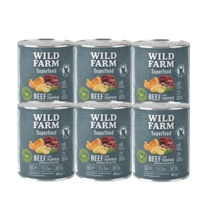 WILD FARM Superfood Beef (Hovězí s dýní, bramborami a petrželí) 6x800g krmivo pro psy bez obilovin