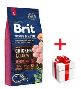 BRIT Premium By Nature Junior L 15kg + Překvapení pro psa
