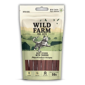 Hovězí tyčinky WILD FARM s taurinem 50g pamlsek pro kočky
