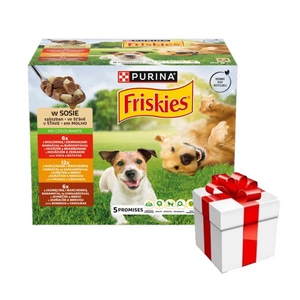 PURINA Friskies Krmivo pro dospělé psy v omáčce 24 x 85 g + překvapení pro psa ZDARMA