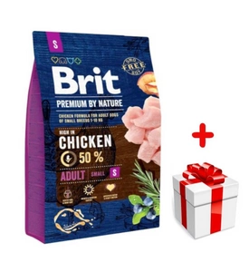 BRIT Premium By Nature Adult S 3kg + Překvapení pro psa