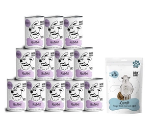 PEPE MONO PROTEIN králík 12x400g + Lio PEPE Jehněčí (jehněčí plíce) lyofilizovaná pochoutka 50g ZDARMA