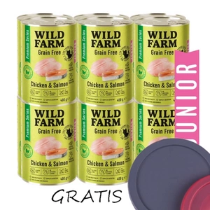 WILD FARM Premium Grain Free Chicken and Salmon Junior 12x400g  - krmivo pro koťata bez obilovin