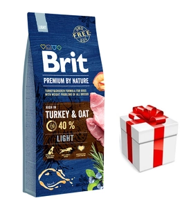 Brit Premium By Nature Light 15kg + Překvapení pro psa