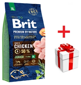 BRIT Premium By Nature Junior XL 15kg + Překvapení pro psa