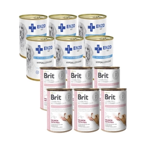 BRIT GF Veterinary Diets Dog Hypoallergenic 6x400g + ENZO VET Hypoallergenic s krůtím masem pro psy 6x400g